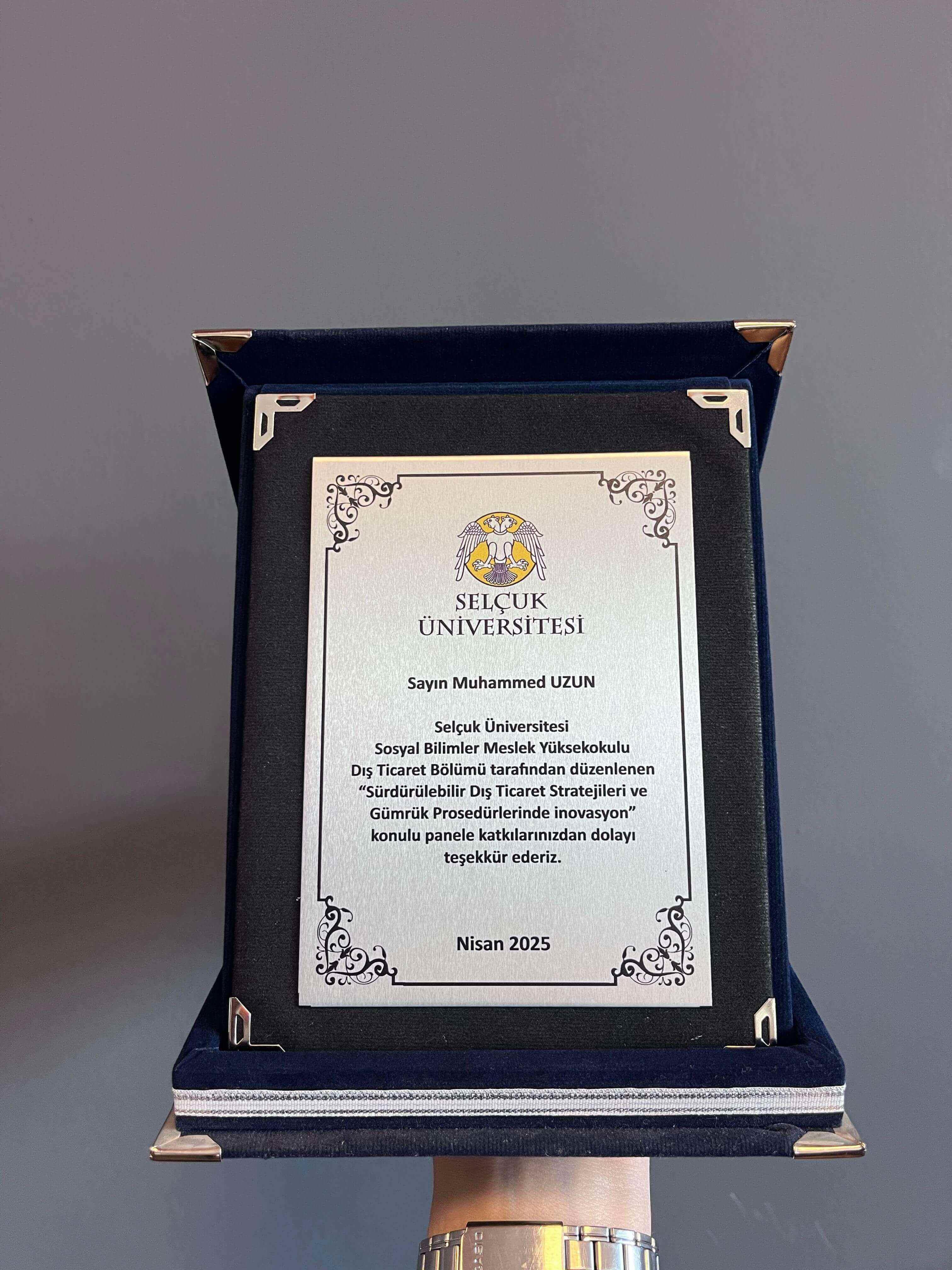 Özel tasarım kadife plaket / Kadife kutulu plaket